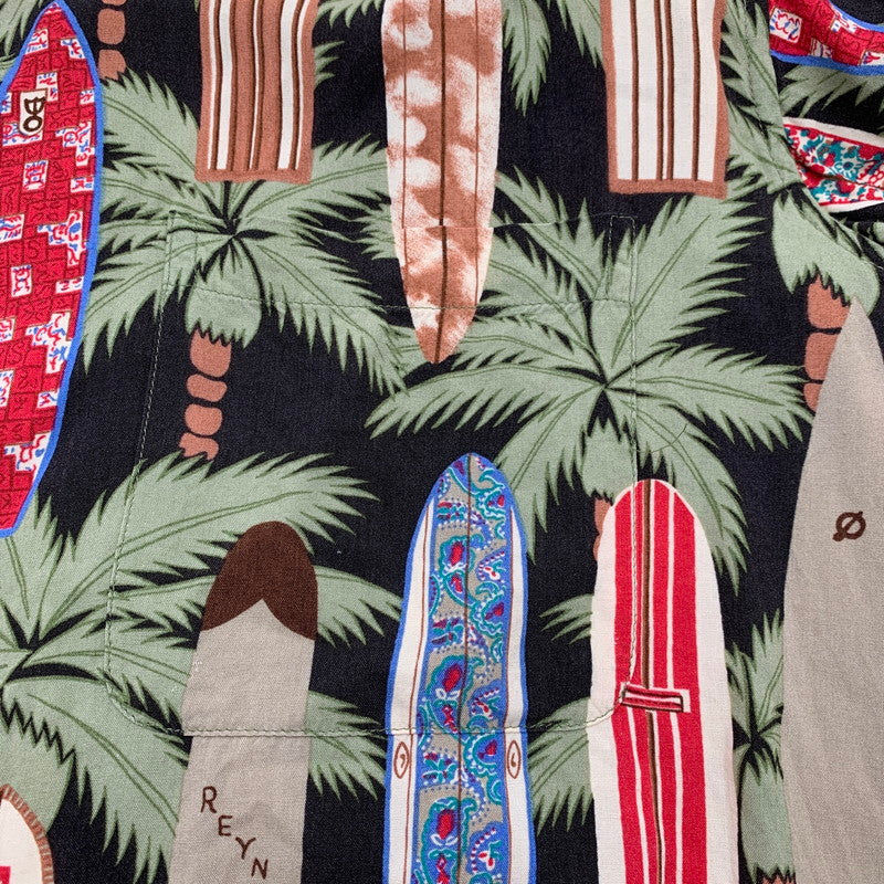 【中古品】【メンズ】 REYN SPOONER レイン・スプーナー RAYON SHIRT レーヨンシャツ 総柄 ヤシの木 アロハシャツ 半袖シャツ Mサイズ ※ボタン糸ほつれあり・ボタン取れている箇所あり 145-260830-io-51-fuzh 万代Net店