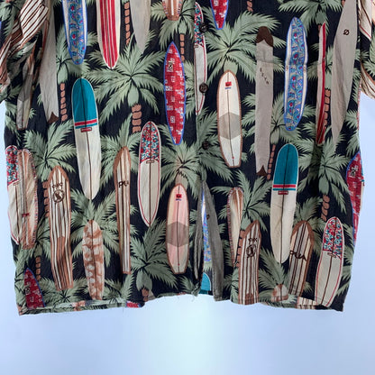 【中古品】【メンズ】 REYN SPOONER レイン・スプーナー RAYON SHIRT レーヨンシャツ 総柄 ヤシの木 アロハシャツ 半袖シャツ Mサイズ ※ボタン糸ほつれあり・ボタン取れている箇所あり 145-260830-io-51-fuzh 万代Net店