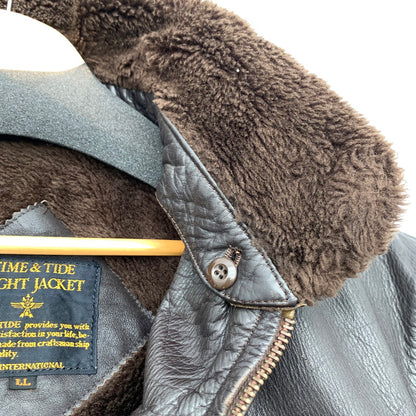 【中古品】【メンズ】 TIME&TIDE FLIGHT JACKET タイム・アンド・タイド フライトジャケット BROWN ライナー付 LLサイズ ※使用感あり 145-260830-io-58-fuzh カラー：ブラウン 万代Net店