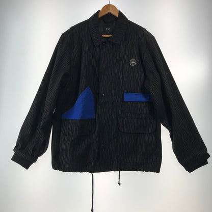 【中古品】【メンズ】 HUF ハフ JK00430 ALLTIMERS WORK JACKET ワークジャケット 上着 アウター BLACK BLUE Lサイズ ※ほつれ・使用感あり 142-260830-io-50-fuzh カラー：ブラックブルー 万代Net店