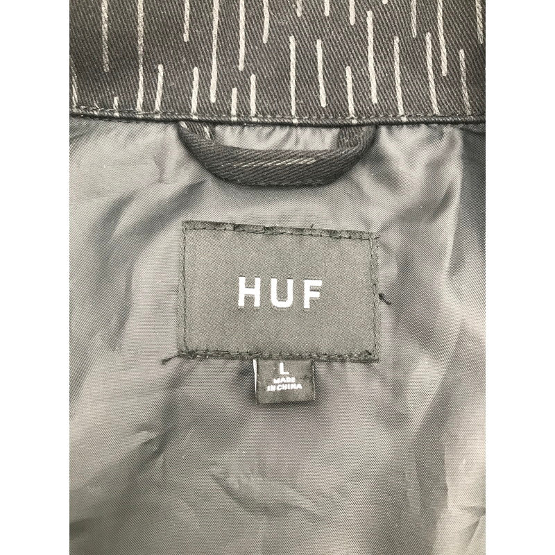 【中古品】【メンズ】 HUF ハフ JK00430 ALLTIMERS WORK JACKET ワークジャケット 上着 アウター BLACK BLUE Lサイズ ※ほつれ・使用感あり 142-260830-io-50-fuzh カラー：ブラックブルー 万代Net店