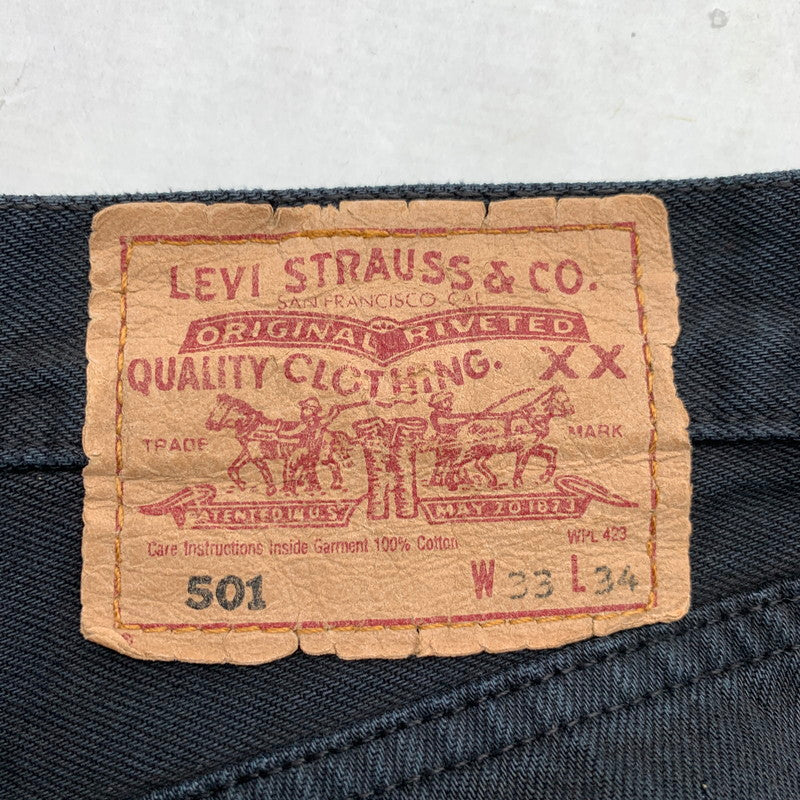 【中古品】【メンズ】 LEVIS リーバイス 501 DENIM PANTS デニムパンツ W33L34 BLACK 90S ジーパン ジーンズ 長ズボン 156-260829-io-02-fuzh カラー：ブラック 万代Net店