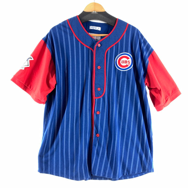 【中古品】【メンズ】 STARTER BASEBALL SHIRT スターター ベースボール シャツ 半袖シャツ BLUE RED XLサイズ ※ほつれ・タグに汚れあり 148-260830-io-56-fuzh カラー：ブルーレッド 万代Net店