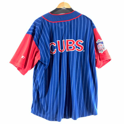 【中古品】【メンズ】 STARTER BASEBALL SHIRT スターター ベースボール シャツ 半袖シャツ BLUE RED XLサイズ ※ほつれ・タグに汚れあり 148-260830-io-56-fuzh カラー：ブルーレッド 万代Net店