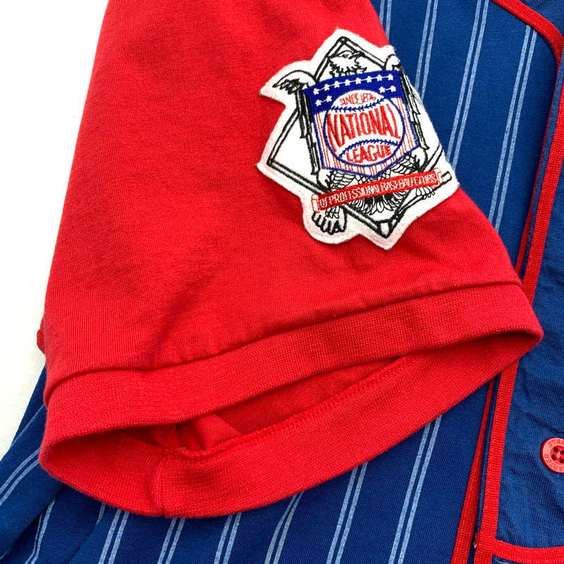 【中古品】【メンズ】 STARTER BASEBALL SHIRT スターター ベースボール シャツ 半袖シャツ BLUE RED XLサイズ ※ほつれ・タグに汚れあり 148-260830-io-56-fuzh カラー：ブルーレッド 万代Net店
