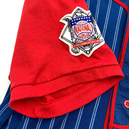 【中古品】【メンズ】 STARTER BASEBALL SHIRT スターター ベースボール シャツ 半袖シャツ BLUE RED XLサイズ ※ほつれ・タグに汚れあり 148-260830-io-56-fuzh カラー：ブルーレッド 万代Net店