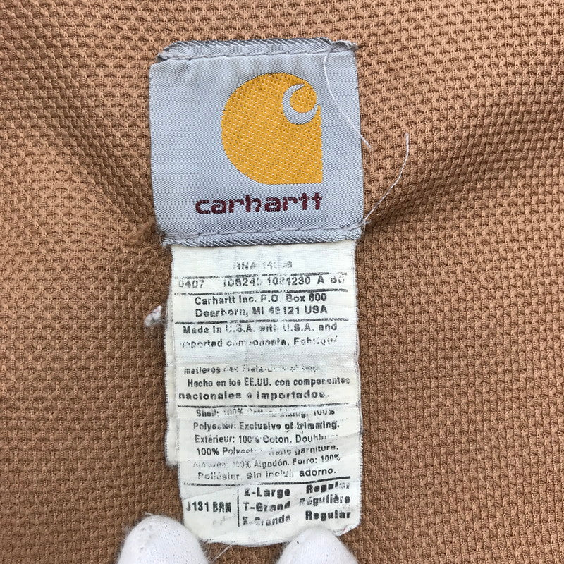 【中古品】【メンズ】 CARHARTT カーハート J131 DUCK ACTIVE JACKET ダック アクティブ ジャケット BROWN XLサイズ ※使用感あり 145-260830-io-49-fuzh カラー：ブラウン 万代Net店