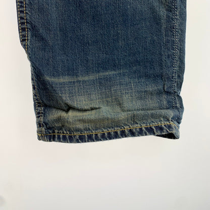 【中古品】【メンズ】 TMT ティーエムティー 落書きデニムパンツ BLUE L-32/10オンス ヴィンテージ加工 デニム ジーパン ジーンズ パンツ 151-260829-io-03-fuzh カラー：ブルー 万代Net店