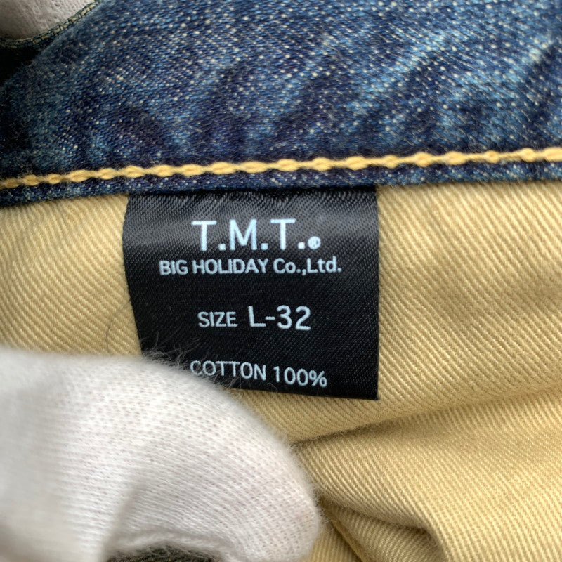 【中古品】【メンズ】 TMT ティーエムティー 落書きデニムパンツ BLUE L-32/10オンス ヴィンテージ加工 デニム ジーパン ジーンズ パンツ 151-260829-io-03-fuzh カラー：ブルー 万代Net店