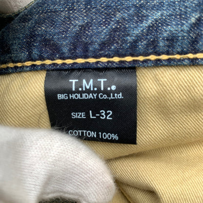 【中古品】【メンズ】 TMT ティーエムティー 落書きデニムパンツ BLUE L-32/10オンス ヴィンテージ加工 デニム ジーパン ジーンズ パンツ 151-260829-io-03-fuzh カラー：ブルー 万代Net店