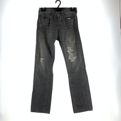 【中古品】【メンズ】 TMT ティーエムティー BIGHOLIDAY パンツ ボタンフライ ダメージデニムパンツ 151-260928-ny-12-fuzh サイズ：M カラー：インクブラック 万代Net店