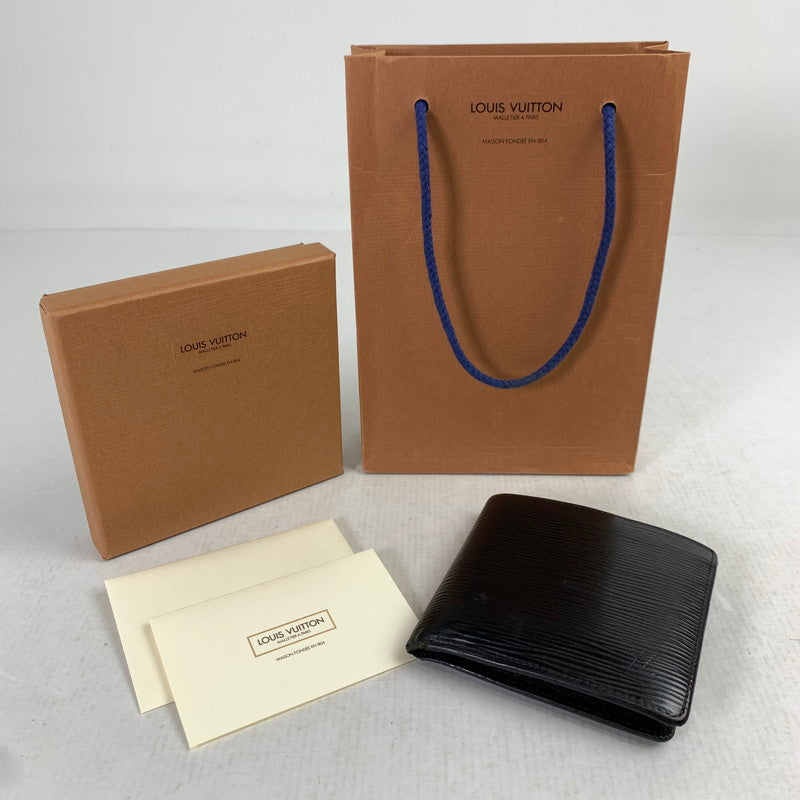 【中古品】【メンズ】 LOUIS VUITTON ルイ・ヴィトン M63542 エピ ポルト ビエ カルト クレディ モネ レザー ノワール BLACK 箱・SHOP袋付属 ※使用感・ふくらみ型あり・袋傷みあり 179-260829-io-21-fuzh カラー：ブラック 万代Net店