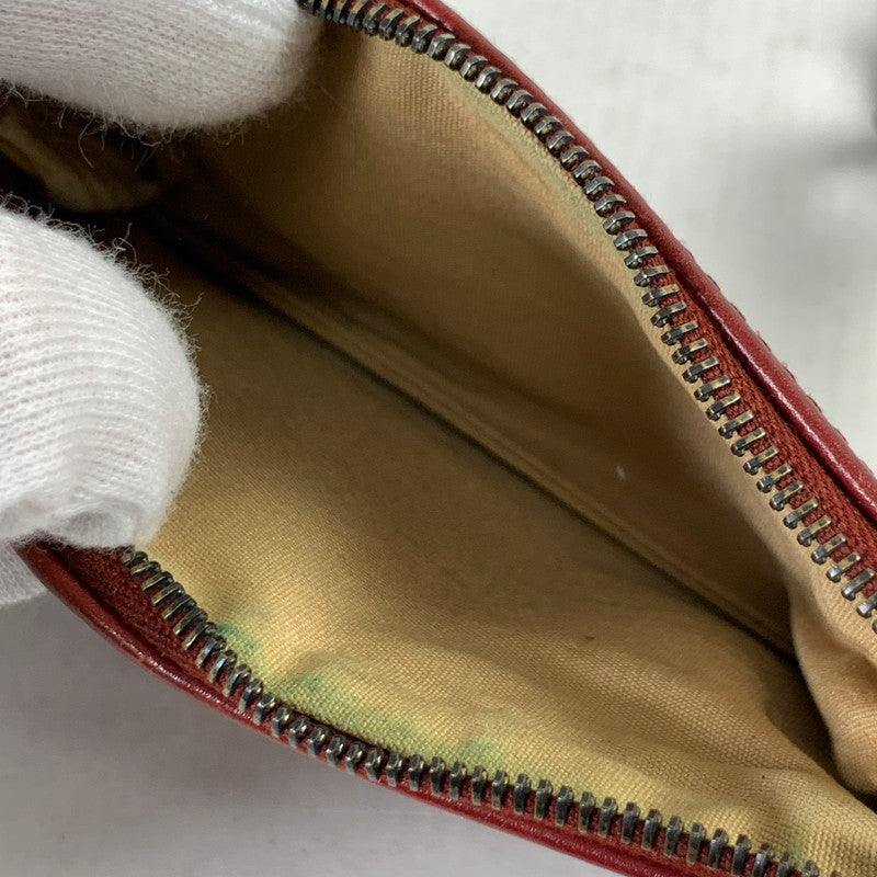 【中古品】【レディース】 BOTTEGA VENETA ボッテガ・ヴェネタ DOUBLE CHAIN COIN CASE ダブルチェーン コインケース 財布 WINE ※スレ・汚れあり 181-260829-io-18-fuzh カラー：ワイン 万代Net店