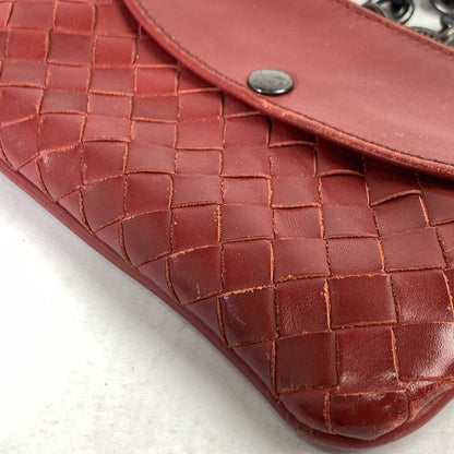 【中古品】【レディース】 BOTTEGA VENETA ボッテガ・ヴェネタ DOUBLE CHAIN COIN CASE ダブルチェーン コインケース 財布 WINE ※スレ・汚れあり 181-260829-io-18-fuzh カラー：ワイン 万代Net店