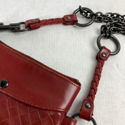 【中古品】【レディース】 BOTTEGA VENETA ボッテガ・ヴェネタ DOUBLE CHAIN COIN CASE ダブルチェーン コインケース 財布 WINE ※スレ・汚れあり 181-260829-io-18-fuzh カラー：ワイン 万代Net店