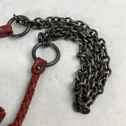 【中古品】【レディース】 BOTTEGA VENETA ボッテガ・ヴェネタ DOUBLE CHAIN COIN CASE ダブルチェーン コインケース 財布 WINE ※スレ・汚れあり 181-260829-io-18-fuzh カラー：ワイン 万代Net店