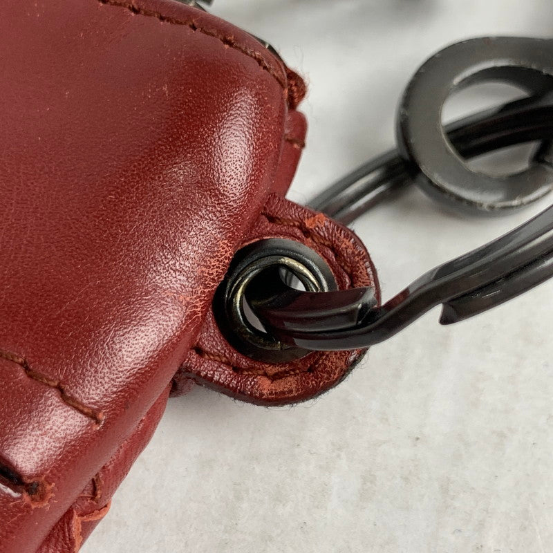 【中古品】【レディース】 BOTTEGA VENETA ボッテガ・ヴェネタ DOUBLE CHAIN COIN CASE ダブルチェーン コインケース 財布 WINE ※スレ・汚れあり 181-260829-io-18-fuzh カラー：ワイン 万代Net店