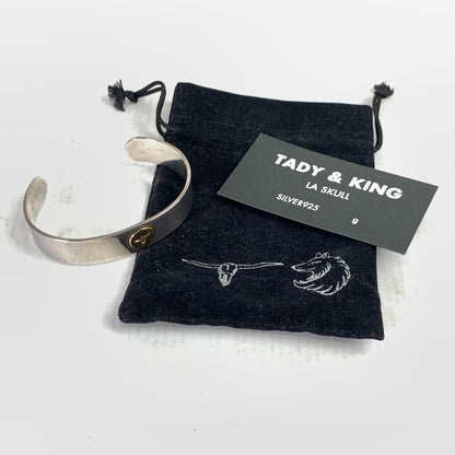 【中古品】【レディース】 TADY&KING 平打ちバングル SV.K18 ロングホーン アクセサリー SILVER 925 K18 サイズ:18cm程度 TADY COMPANY 保存袋付 ※使用感あり 191-260829-io-24-fuzh カラー：シルバー 万代Net店