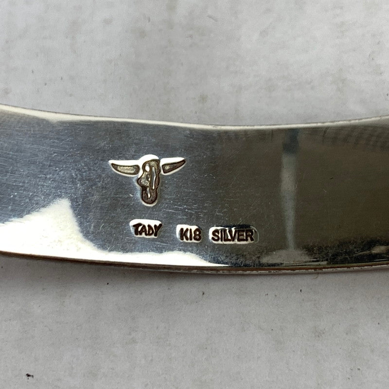 【中古品】【レディース】 TADY&KING 平打ちバングル SV.K18 ロングホーン アクセサリー SILVER 925 K18 サイズ:18cm程度 TADY COMPANY 保存袋付 ※使用感あり 191-260829-io-24-fuzh カラー：シルバー 万代Net店