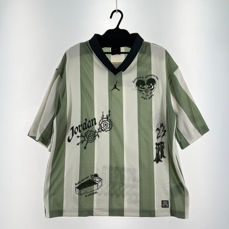 【中古品】【メンズ】 JORDAN BRAND M J BRK GOALIE TOP DDM JADE HORIZON グラフィックシャツメキシコ 半袖 Tシャツ グリーン ホワイト/SIZE:L/ストライプ/IM8211-370 148-260919-io-23-fuzh 万代Net店