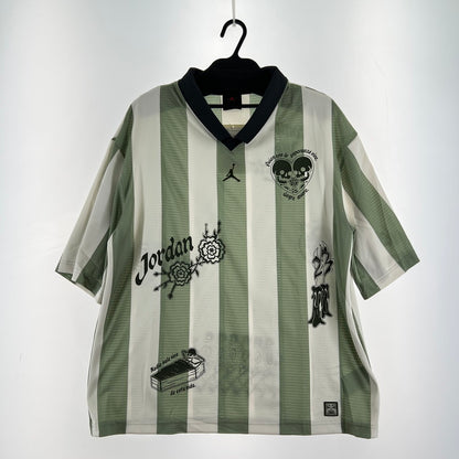 【中古品】【メンズ】 JORDAN BRAND M J BRK GOALIE TOP DDM JADE HORIZON グラフィックシャツメキシコ 半袖 Tシャツ グリーン ホワイト/SIZE:L/ストライプ/IM8211-370 148-260919-io-23-fuzh 万代Net店