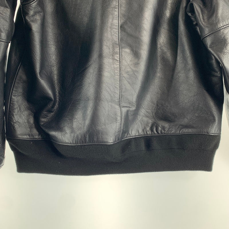 【中古品】【メンズ】 SCHOTT ショット 782-5950055 LEATHER HOOED JACKET レザーフーディージャケット BLACK Lサイズ ※汚れ・色抜けあり 145-260830-io-07-fuzh カラー：ブラック 万代Net店