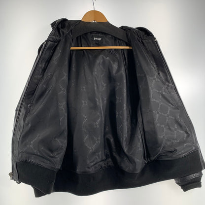 【中古品】【メンズ】 SCHOTT ショット 782-5950055 LEATHER HOOED JACKET レザーフーディージャケット BLACK Lサイズ ※汚れ・色抜けあり 145-260830-io-07-fuzh カラー：ブラック 万代Net店