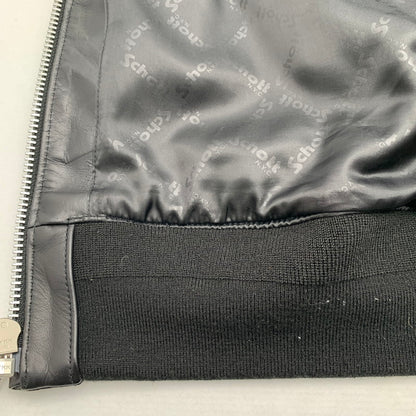 【中古品】【メンズ】 SCHOTT ショット 782-5950055 LEATHER HOOED JACKET レザーフーディージャケット BLACK Lサイズ ※汚れ・色抜けあり 145-260830-io-07-fuzh カラー：ブラック 万代Net店