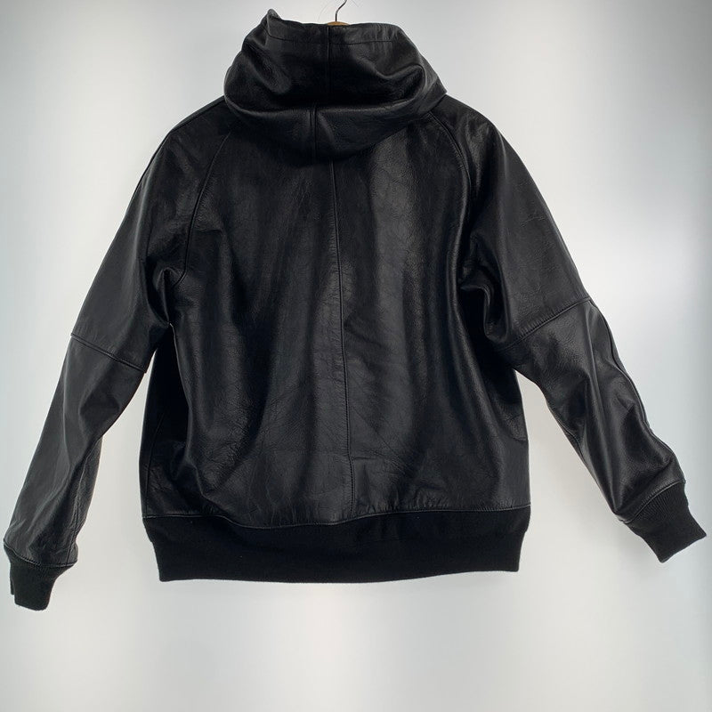 【中古品】【メンズ】 SCHOTT ショット 782-5950055 LEATHER HOOED JACKET レザーフーディージャケット BLACK Lサイズ ※汚れ・色抜けあり 145-260830-io-07-fuzh カラー：ブラック 万代Net店