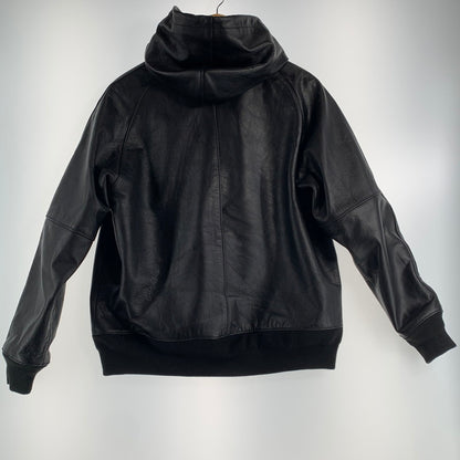 【中古品】【メンズ】 SCHOTT ショット 782-5950055 LEATHER HOOED JACKET レザーフーディージャケット BLACK Lサイズ ※汚れ・色抜けあり 145-260830-io-07-fuzh カラー：ブラック 万代Net店