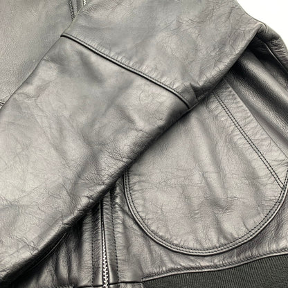 【中古品】【メンズ】 SCHOTT ショット 782-5950055 LEATHER HOOED JACKET レザーフーディージャケット BLACK Lサイズ ※汚れ・色抜けあり 145-260830-io-07-fuzh カラー：ブラック 万代Net店