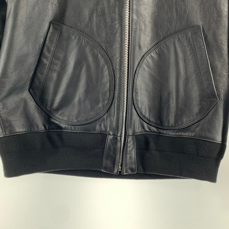【中古品】【メンズ】 SCHOTT ショット 782-5950055 LEATHER HOOED JACKET レザーフーディージャケット BLACK Lサイズ ※汚れ・色抜けあり 145-260830-io-07-fuzh カラー：ブラック 万代Net店