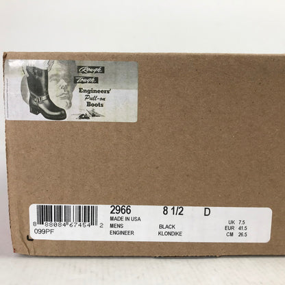 【中古品】【メンズ】 RED WING レッドウィング 2966 BLACK KLONDIKE 11-INCH ENGINEER BOOTS 靴 ブーツ BLACK 8 1/2 26.5cm 箱有 ※使用感あり・カビ臭あり 164-260829-io-15-fuzh カラー：ブラック 万代Net店