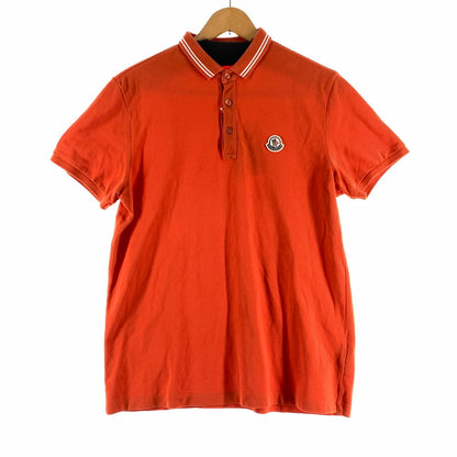 【中古品】【メンズ】 MONCLER モンクレール MAGLIA POLO MANICA CORTA S S POLO SHIRT ポロシャツ ORANGE Lサイズ ※首回りスレ・変色・使用感・ボタン色抜けあり 141-260830-io-55-fuzh カラー：オレンジ 万代Net店