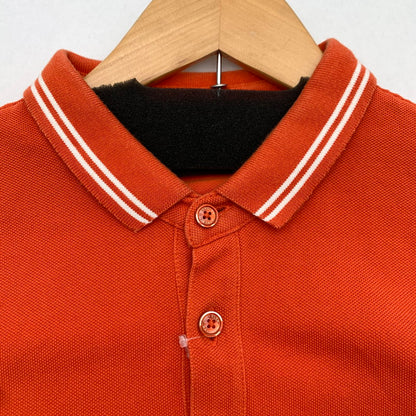 【中古品】【メンズ】 MONCLER モンクレール MAGLIA POLO MANICA CORTA S S POLO SHIRT ポロシャツ ORANGE Lサイズ ※首回りスレ・変色・使用感・ボタン色抜けあり 141-260830-io-55-fuzh カラー：オレンジ 万代Net店