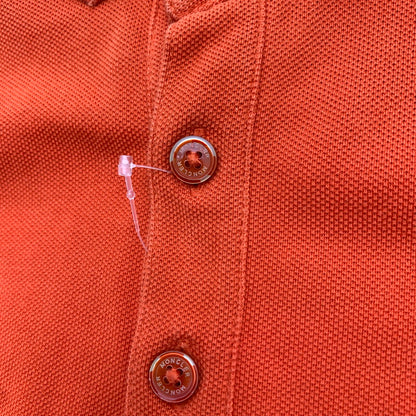 【中古品】【メンズ】 MONCLER モンクレール MAGLIA POLO MANICA CORTA S S POLO SHIRT ポロシャツ ORANGE Lサイズ ※首回りスレ・変色・使用感・ボタン色抜けあり 141-260830-io-55-fuzh カラー：オレンジ 万代Net店