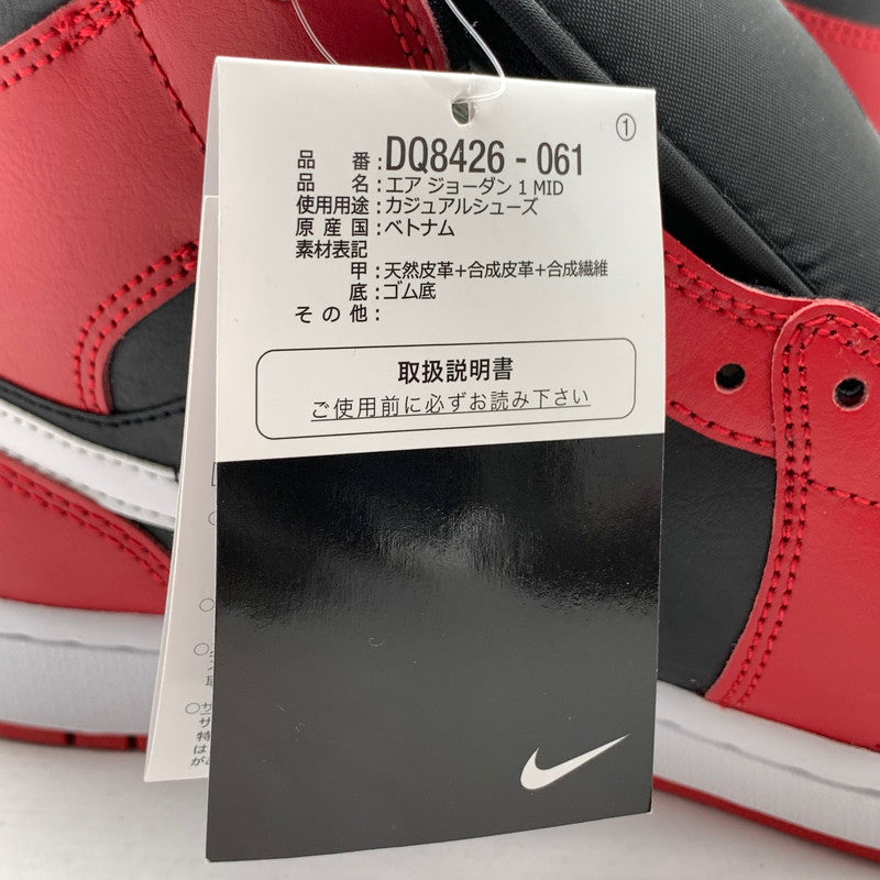 【中古美品】【メンズ】 NIKE ナイキ DQ8426-061 AIR JORDAN 1 MID "GYM RED BLACK" エアジョーダン スニーカー 靴 160-260922-gm-23-fuzh サイズ：28.5cm カラー：レッド 万代Net店