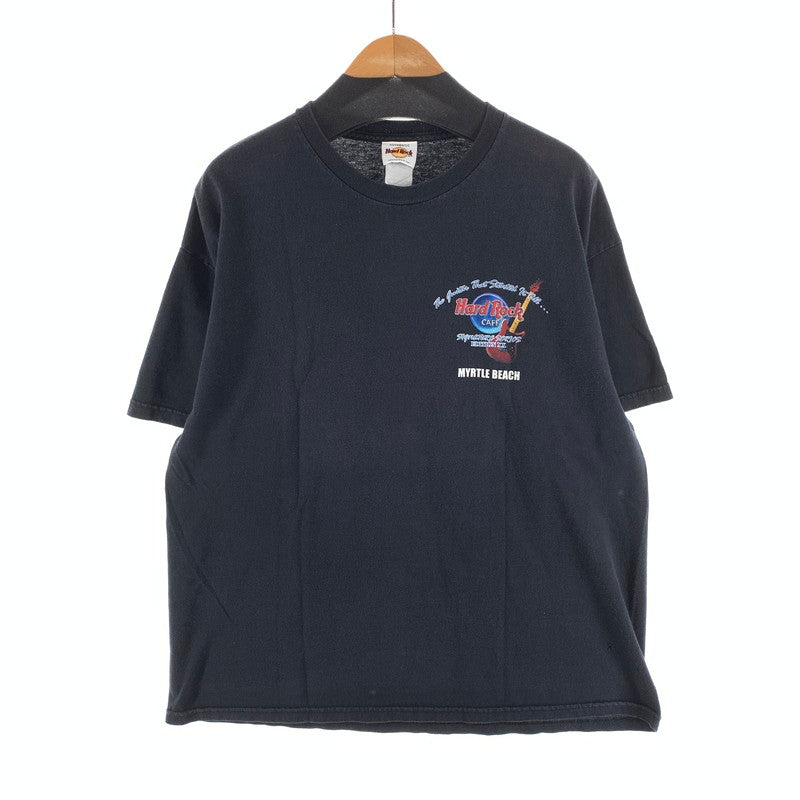 【中古品】【メンズ】 HARD ROCK CAFE×ERIC CLAPTON 半袖Tシャツ 古着 カットソー 145-260927-gm-38-fuzh サイズ：不明(XL程度) カラー：ブラック 万代Net店