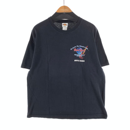 【中古品】【メンズ】 HARD ROCK CAFE×ERIC CLAPTON 半袖Tシャツ 古着 カットソー 145-260927-gm-38-fuzh サイズ：不明(XL程度) カラー：ブラック 万代Net店