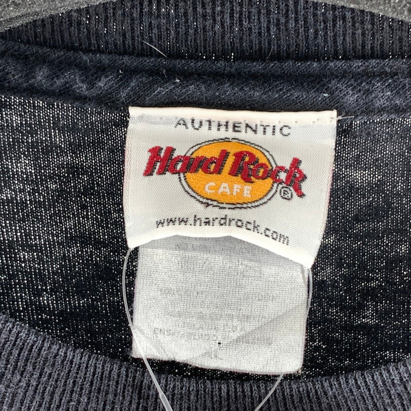 【中古品】【メンズ】 HARD ROCK CAFE×ERIC CLAPTON 半袖Tシャツ 古着 カットソー 145-260927-gm-38-fuzh サイズ：不明(XL程度) カラー：ブラック 万代Net店