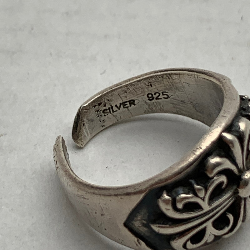【中古品】【メンズ】 SILVER 925 RING シルバーリング SIZE:8号程度 アクセサリー フローラルクロス サイズ調節可 193-260902-ky-06-fuzh 万代Net店