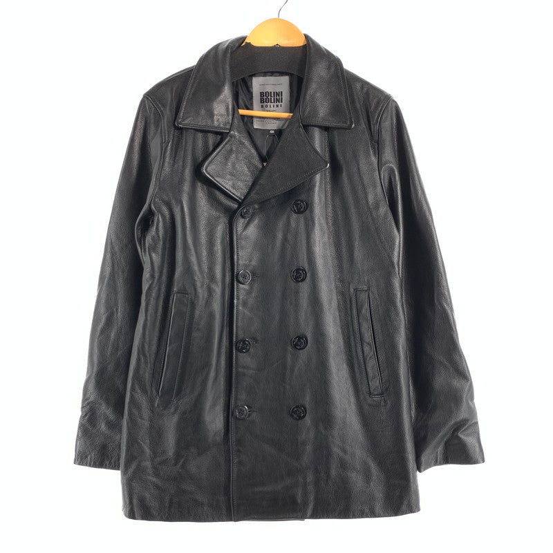 【中古品】【メンズ】 BOLINI ボリーニ レザー ピーコートカウレザー 147-260831-ny-02-fuzh サイズ：48 カラー：ブラック 万代Net店