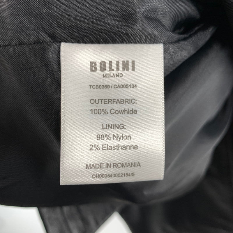 【中古品】【メンズ】 BOLINI ボリーニ レザー ピーコートカウレザー 147-260831-ny-02-fuzh サイズ：48 カラー：ブラック 万代Net店