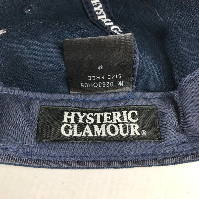 【中古品】【メンズ】 HYSTERIC GLAMOUR ヒステリックグラマー 0263QH05 HYS WHISKY CAP キャップ 帽子 185-260903-mh-06-fuzh サイズ：フリー カラー：ネイビー 万代Net店