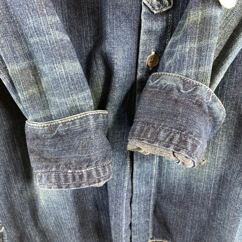 【中古品】【メンズ】 MIHARA YASUHIRO ミハラヤスヒロ ヴィンテージ加工 デニムシャツ 140-260831-ny-08-fuzh サイズ：44 カラー：インディゴ 万代Net店