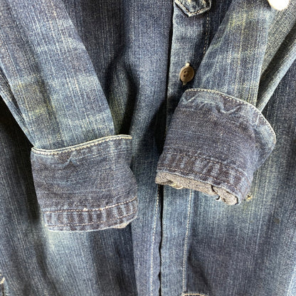 【中古品】【メンズ】 MIHARA YASUHIRO ミハラヤスヒロ ヴィンテージ加工 デニムシャツ 140-260831-ny-08-fuzh サイズ：44 カラー：インディゴ 万代Net店