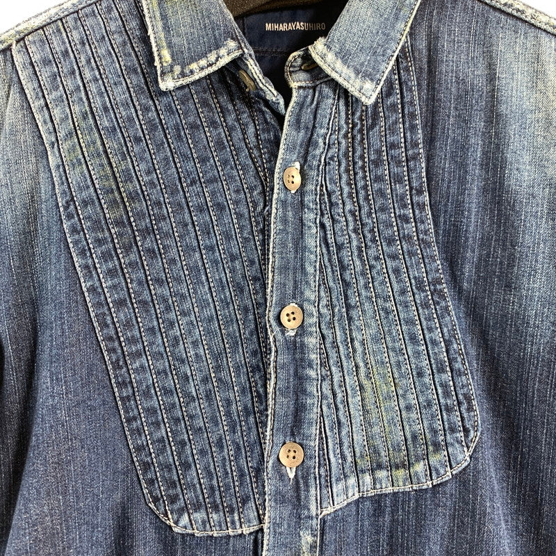 【中古品】【メンズ】 MIHARA YASUHIRO ミハラヤスヒロ ヴィンテージ加工 デニムシャツ 140-260831-ny-08-fuzh サイズ：44 カラー：インディゴ 万代Net店