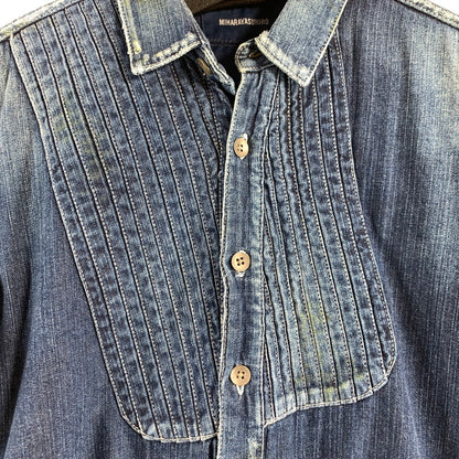 【中古品】【メンズ】 MIHARA YASUHIRO ミハラヤスヒロ ヴィンテージ加工 デニムシャツ 140-260831-ny-08-fuzh サイズ：44 カラー：インディゴ 万代Net店