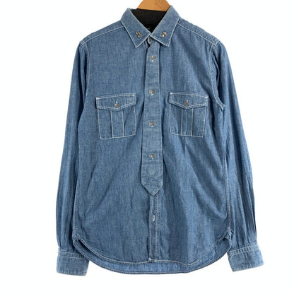 【中古品】【メンズ】 MIHARA YASUHIRO ミハラヤスヒロ 81143180-9 レーヨンシャツ フェイクネクタイ 140-260831-ny-07-fuzh サイズ：48 カラー：ブルー 万代Net店