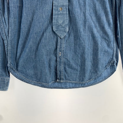 【中古品】【メンズ】 MIHARA YASUHIRO ミハラヤスヒロ 81143180-9 レーヨンシャツ フェイクネクタイ 140-260831-ny-07-fuzh サイズ：48 カラー：ブルー 万代Net店